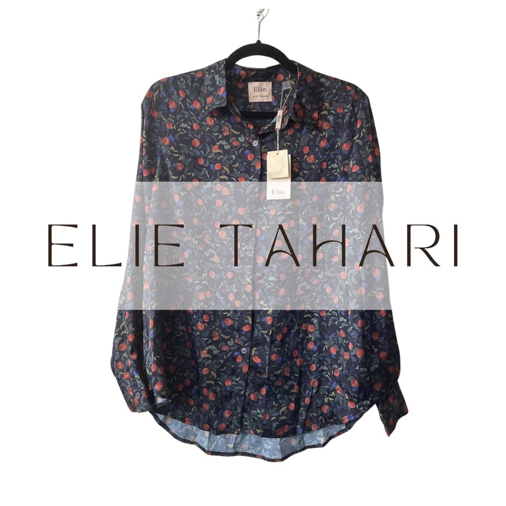 Elie Tahari Floral Button-Up Blouse